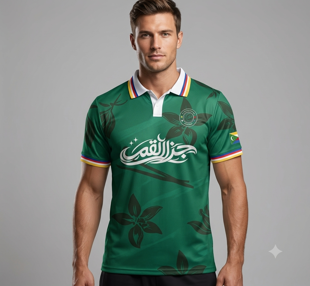 Maillot col polo Vert Prestige – HÉRITAGE Comores les Iles aux Parfums