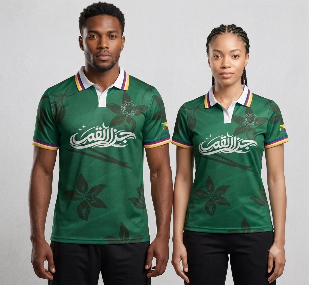 Maillot col polo Vert Prestige – HÉRITAGE Comores les Iles aux Parfums