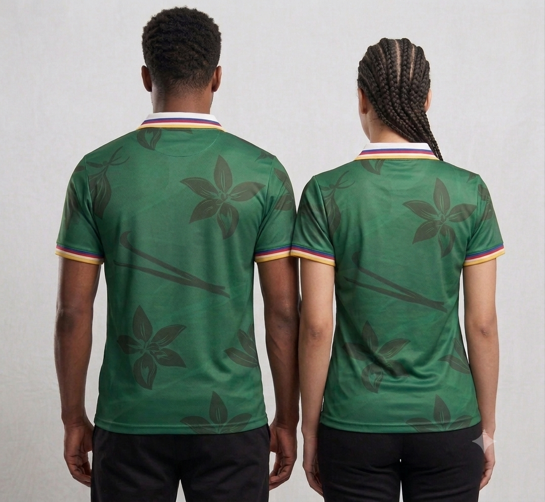 Maillot col polo Vert Prestige – HÉRITAGE Comores les Iles aux Parfums