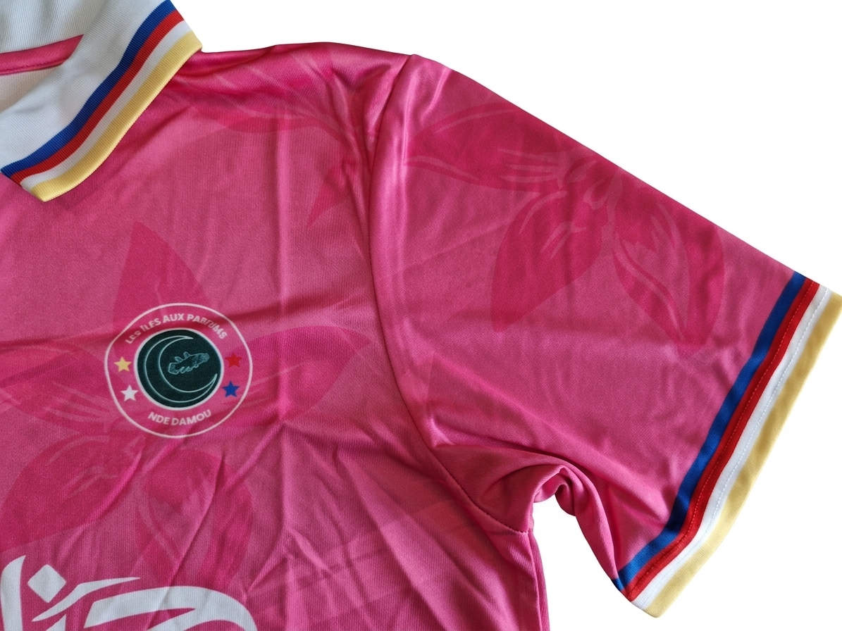 Maillot col Polo Rose Prestige- HÉRITAGE Les Îles aux Parfums Comores
