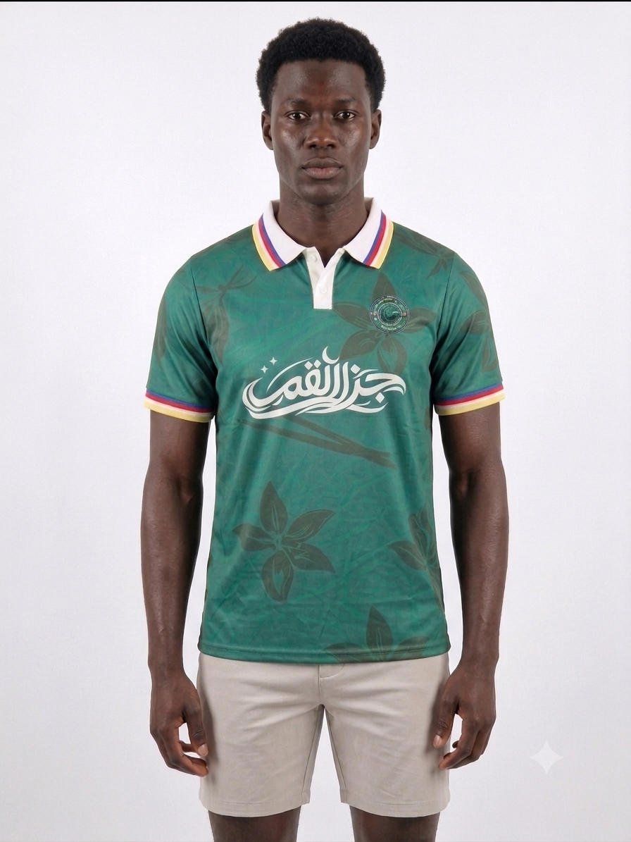 Maillot col polo Vert Prestige – HÉRITAGE Comores les Iles aux Parfums